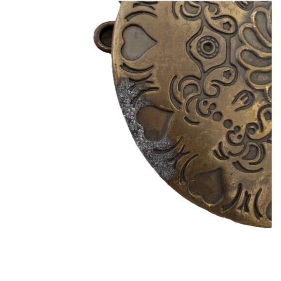 Vtg Leather Discs & Brass Concho Western Boho Adjustable Belt 40" Y2K 2000s 00s - Picture 6 of 8